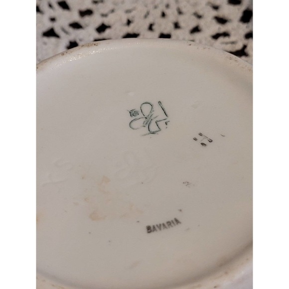 Vintage porcelain inkwell pen holder Bavaria boy and dog - Picture 8 of 9